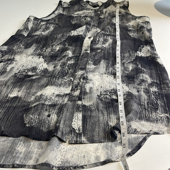 Eileen Fisher Shirt Women Ink Blot Silk Tunic Sleeveless Art to Wear - Picture 9 of 9